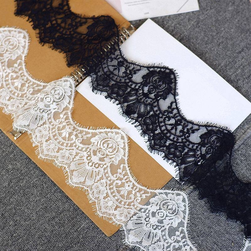 Embroidery Veil - 15CM Wide, New Wave Edge Bone