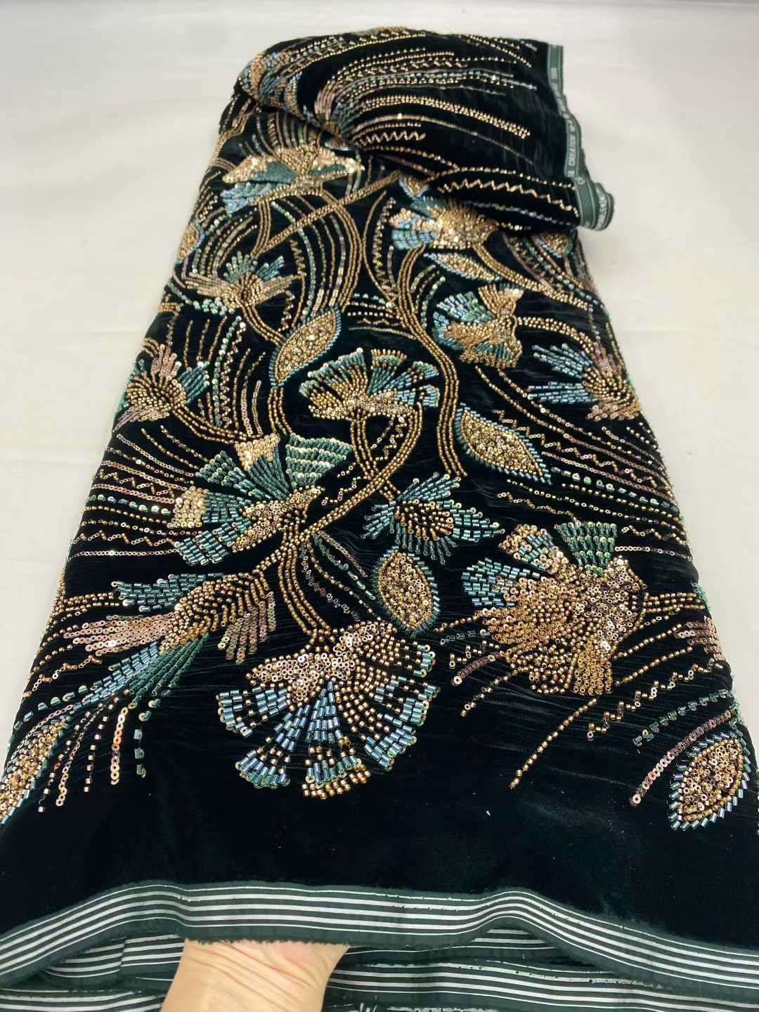 Velvet Fabric Embroidery - 2026 New Arrival African velvet Lace