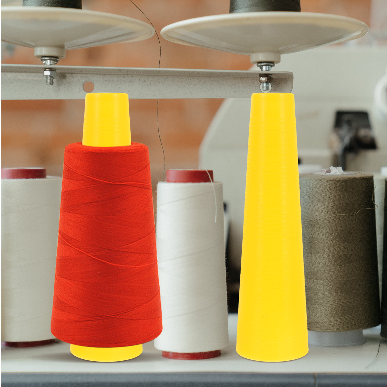 Embroidery Thread Yarn - 10Pcs Fade-Resistant Conical Plastic Bobbins for