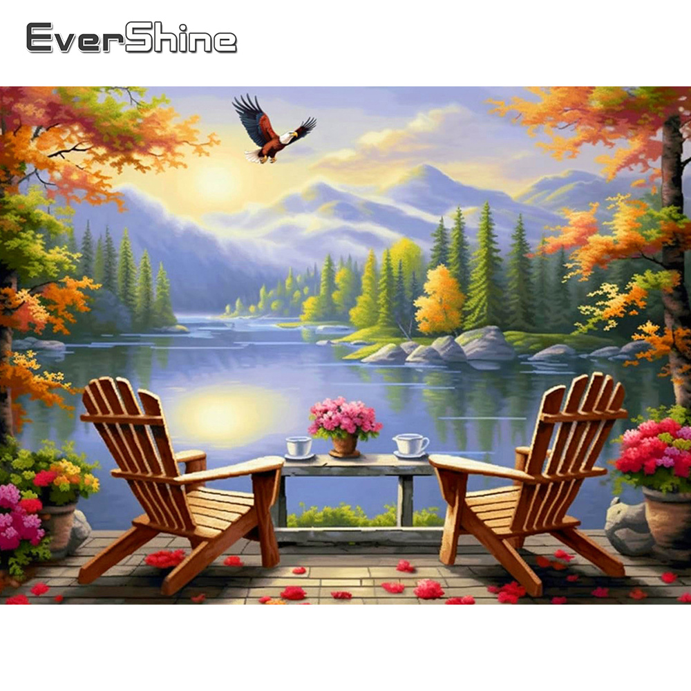 Embroidery Unique Design - Evershine Counted Cross Stitch Mountain Landscape
