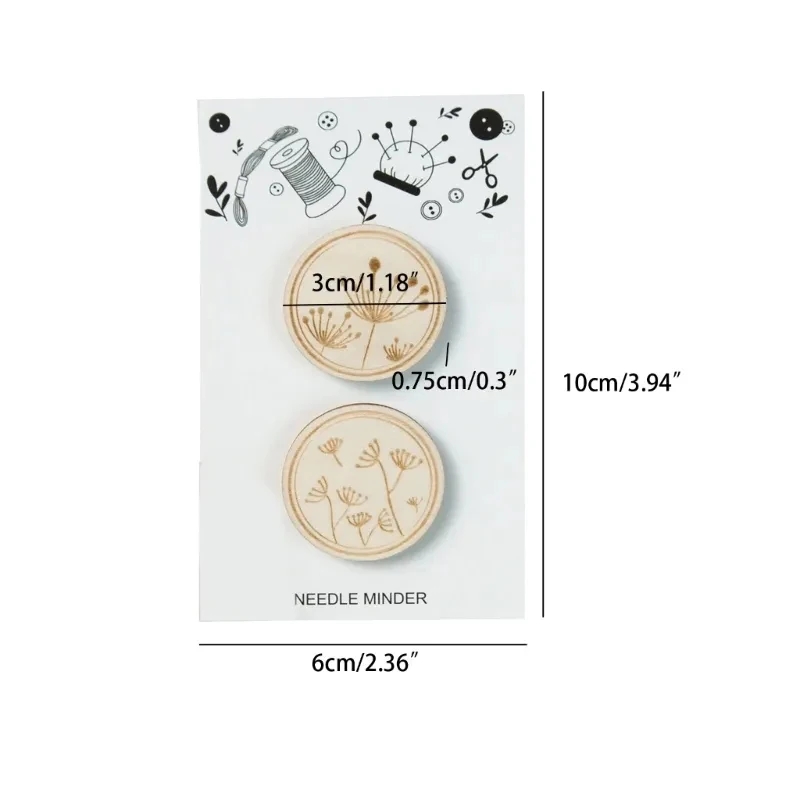 2Pcs Cross Stitch Wood Needle  - Needle Minder Magnet ulasan dan harga