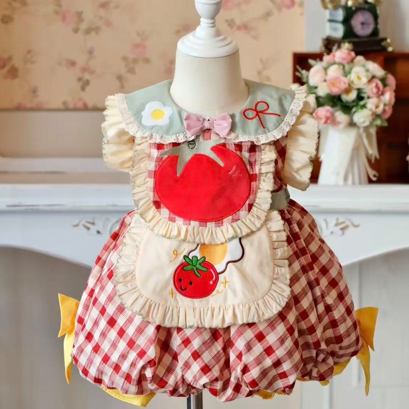 Cottagecore Kids Lolita Dress  - Embroidery Apron ulasan dan harga