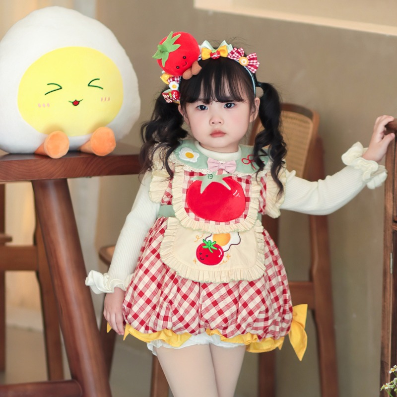 Cottagecore Kids Lolita Dress  - Embroidery Apron ulasan dan harga