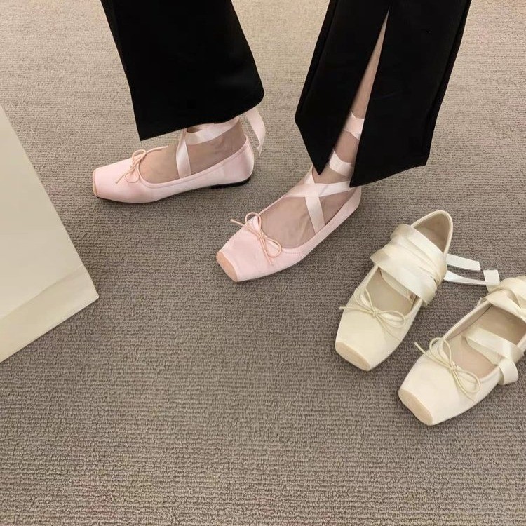 Women Flats Bow Marie Janes Sh - Embroidery Design ulasan dan harga