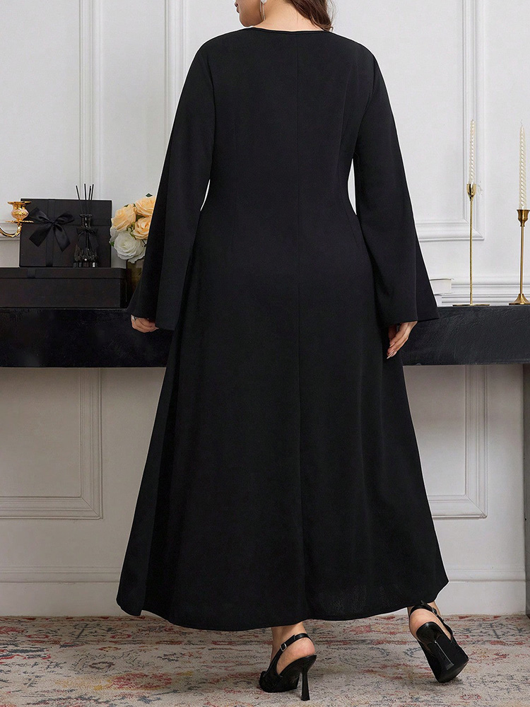 GIBSIE Plus Size Black Long Sl - Embroidery Motif ulasan dan harga
