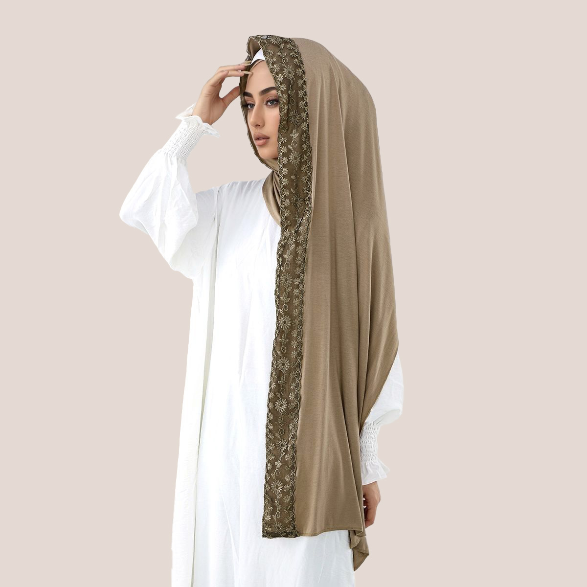 Lace Embroidery Cotton Jersey  - Embroidery Jersey ulasan dan harga