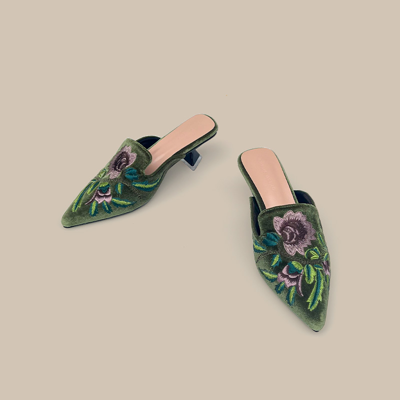 Embroidery Velour Women Shoes  - Embroidery Design ulasan dan harga