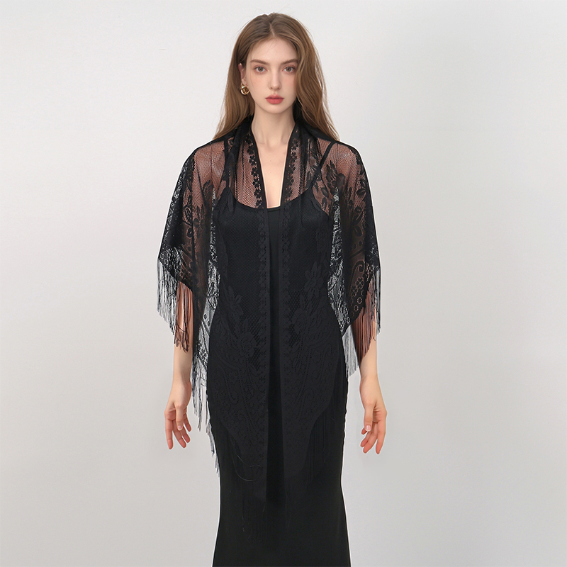 New Embroidery Lace Scarf Shaw - Embroidery Veil ulasan dan harga