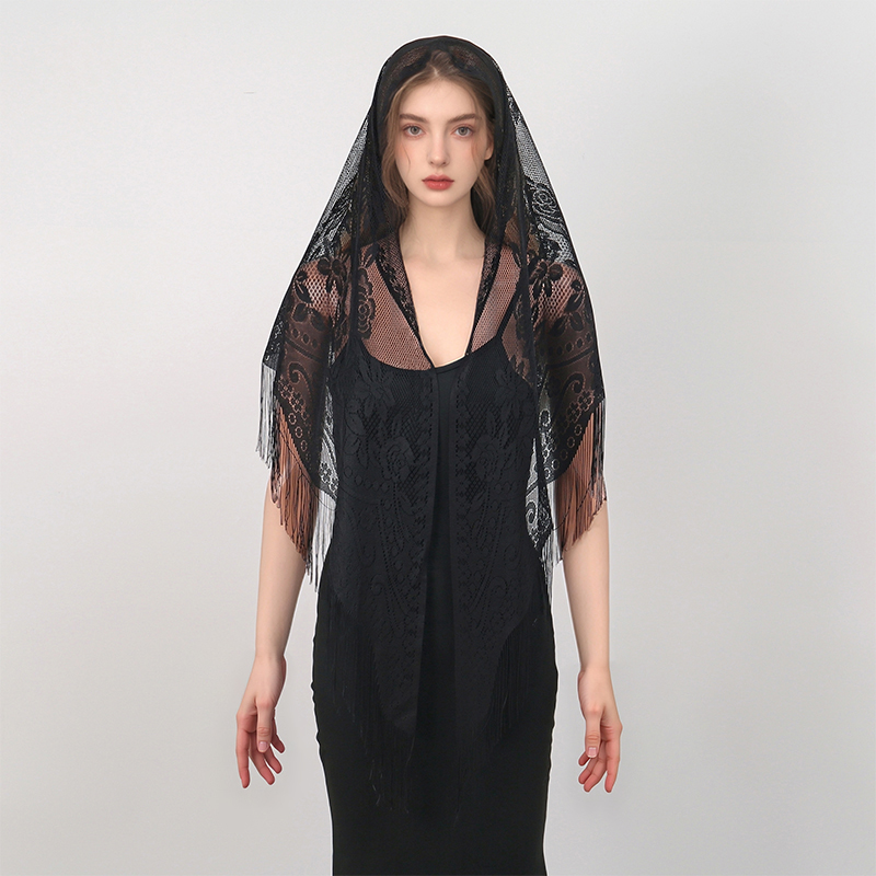 New Embroidery Lace Scarf Shaw - Embroidery Veil ulasan dan harga