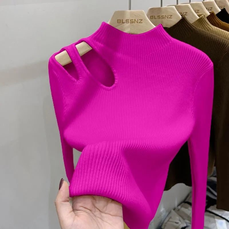 2026 Hollow-out Turtleneck Kni - Embroidery Thread Yarn ulasan dan harga