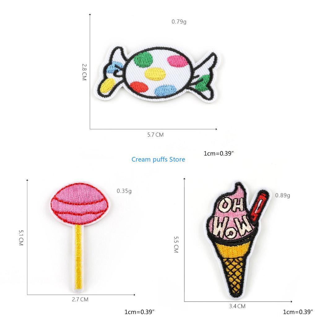 50LE 20Pcs Cartoon Lollipop Ic - Embroidery Cream ulasan dan harga