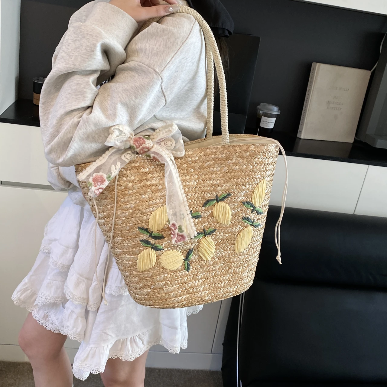 Large Capacity Beach Shoulder  - Embroidery Kit Pouch ulasan dan harga