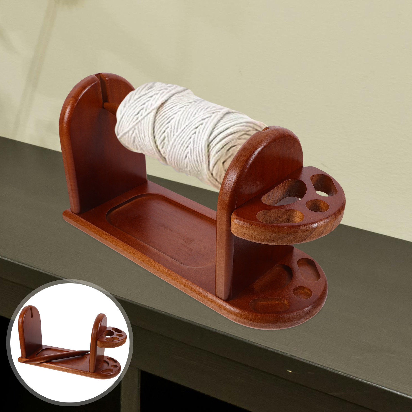 Sturdy Wooden Yarn Holder for  - Embroidery Thread Yarn ulasan dan harga