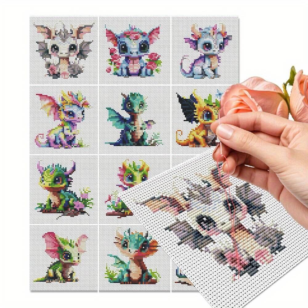 12Pcs Dragon Cross Stitch 11CT - Embroidery Job ulasan dan harga