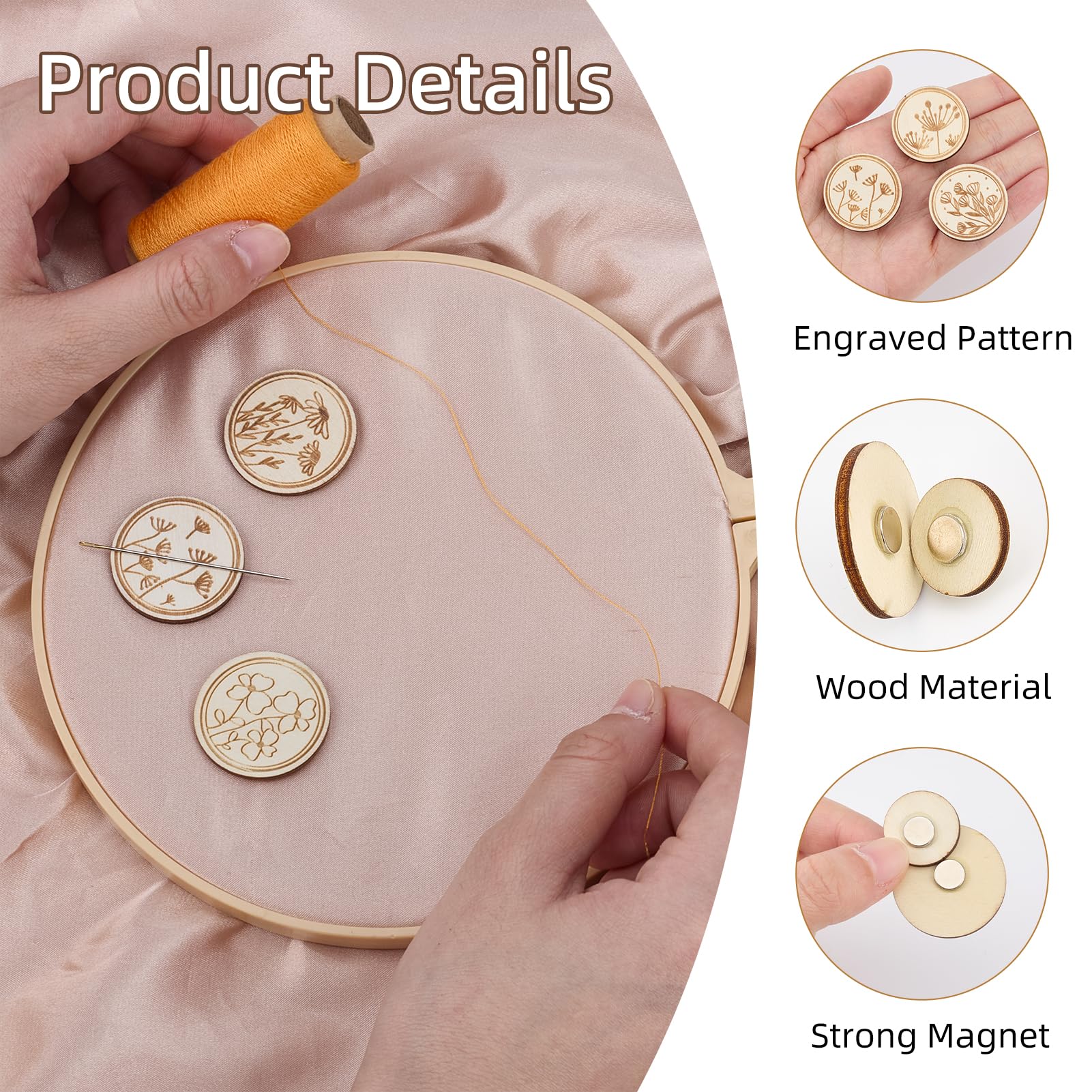2pcs/set Round Magnetic Needle - Needle Minder Magnet ulasan dan harga