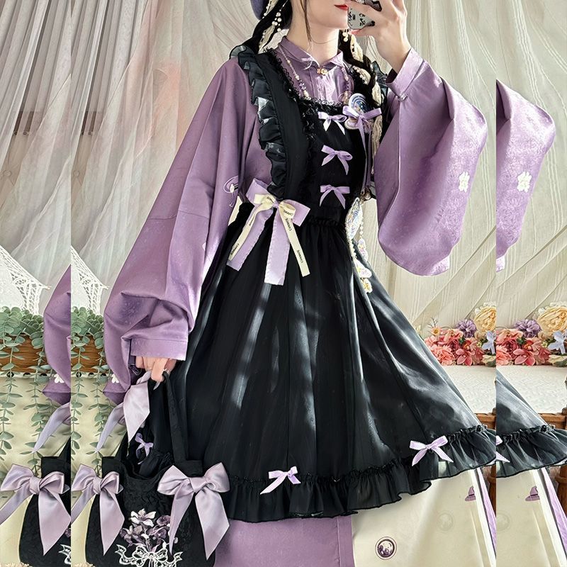 Sweet Chinese Stand Collar Pur - Embroidery Apron ulasan dan harga