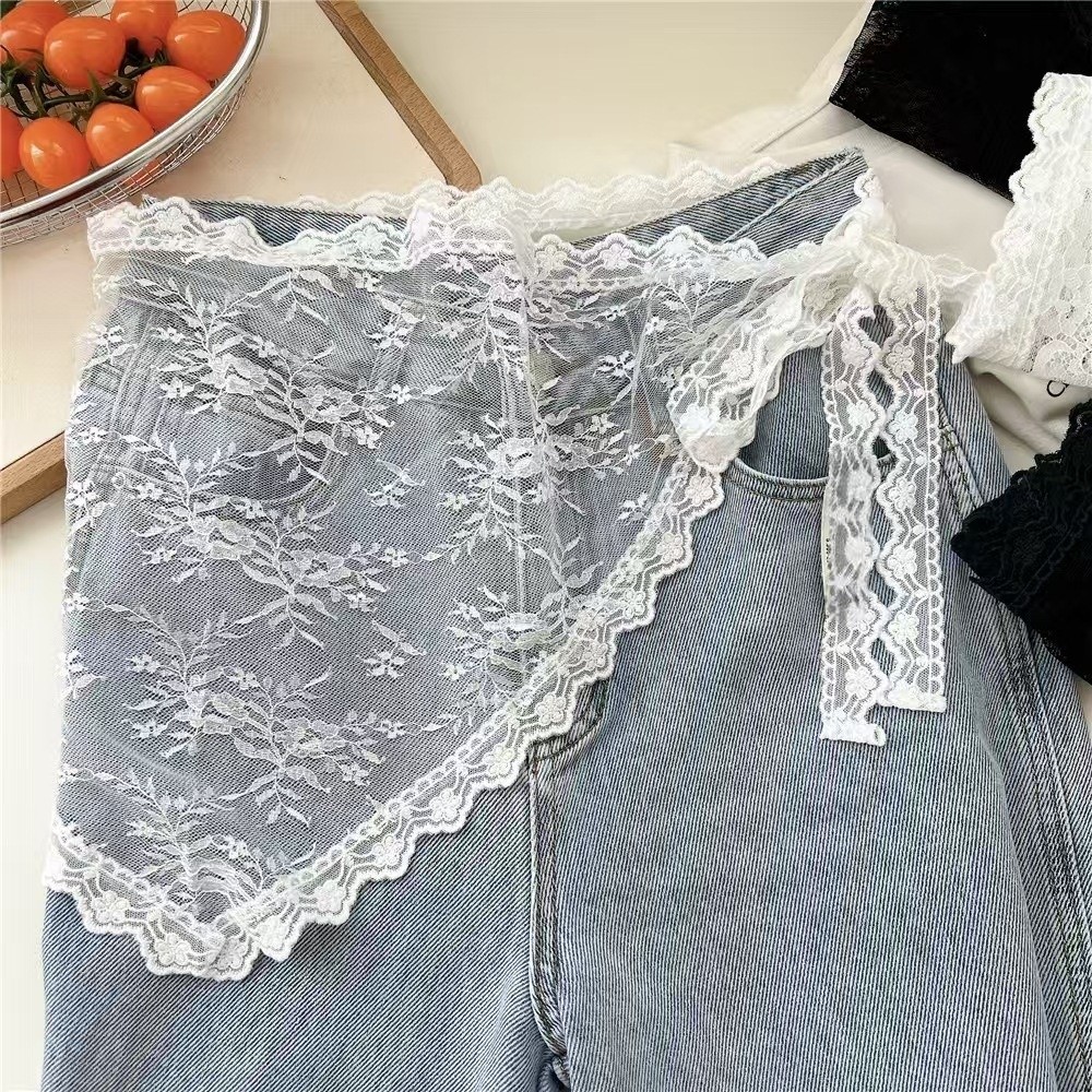 Harajuku Y2K Triangle Apron Fl - Embroidery Apron ulasan dan harga