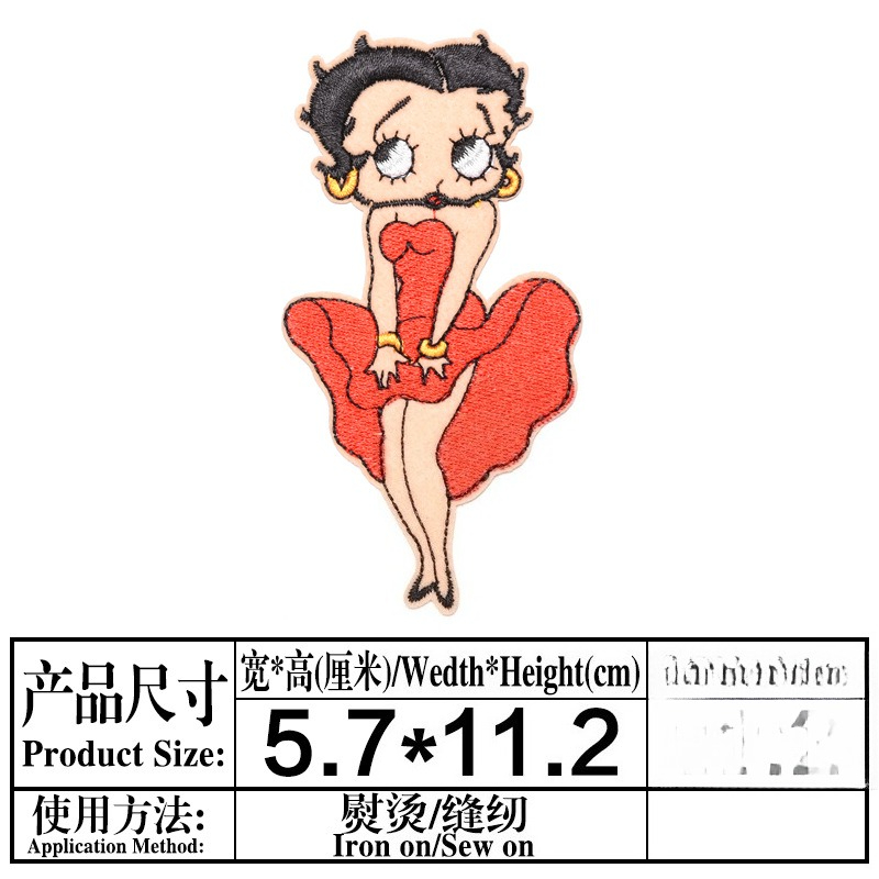 Betty Boop Patch High Color Va - Embroidery Patches ulasan dan harga