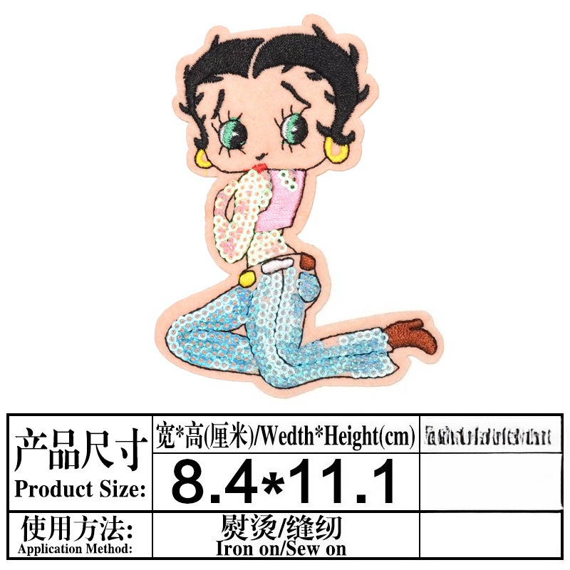 Betty Boop Patch High Color Va - Embroidery Patches ulasan dan harga
