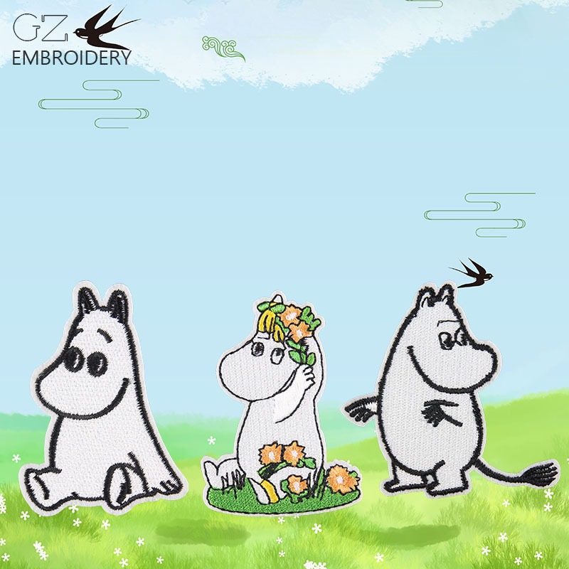 Moomin Cute Cartoon Embroidere - Embroidery Patches ulasan dan harga