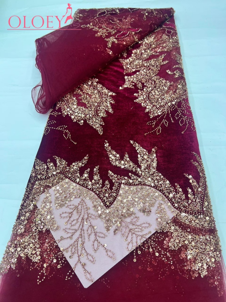 Latest African Velvet Lace Fab - Velvet Fabric Embroidery ulasan dan harga