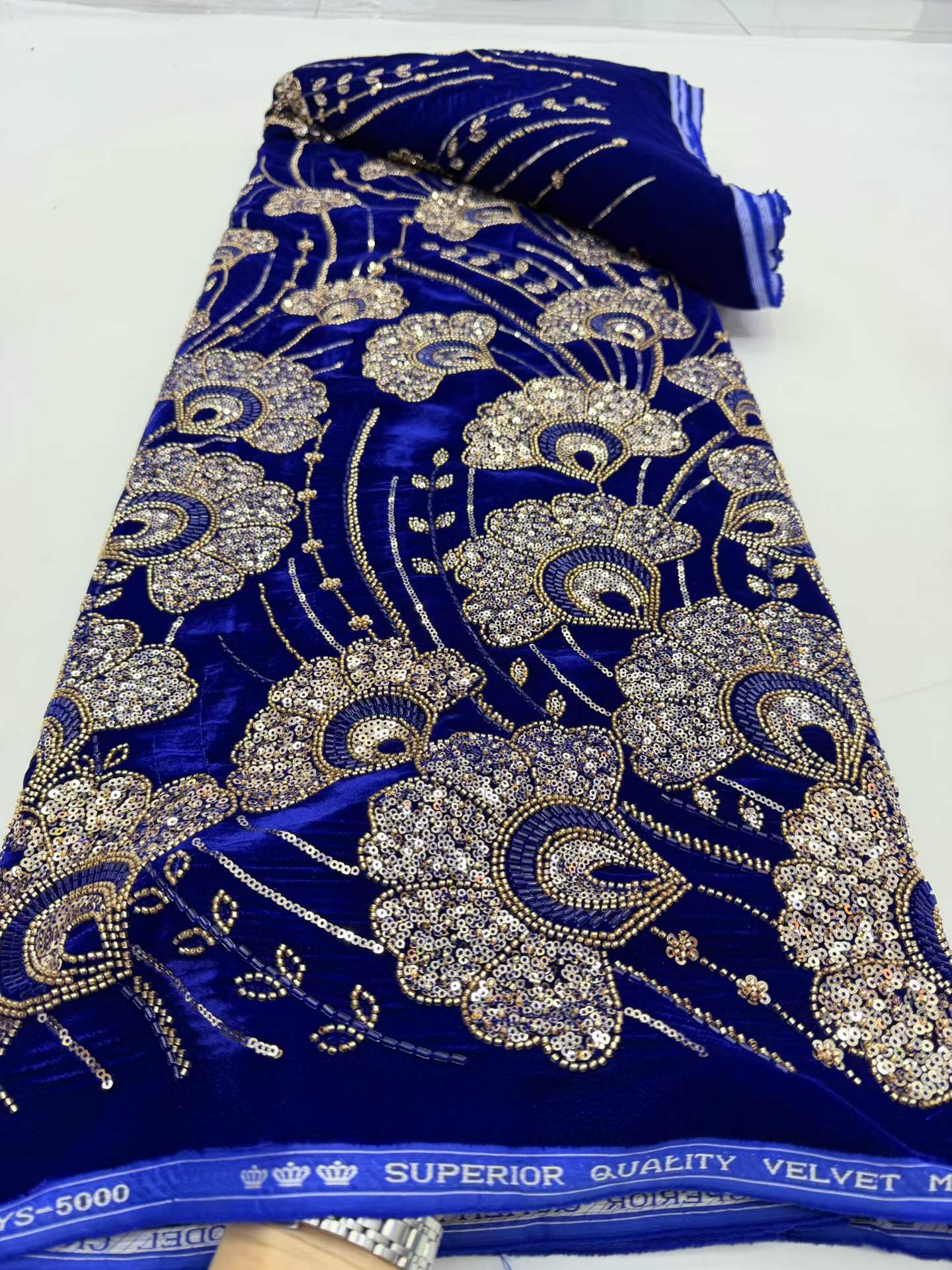 Nigerian French Velvet Lace Fa - Velvet Fabric Embroidery ulasan dan harga