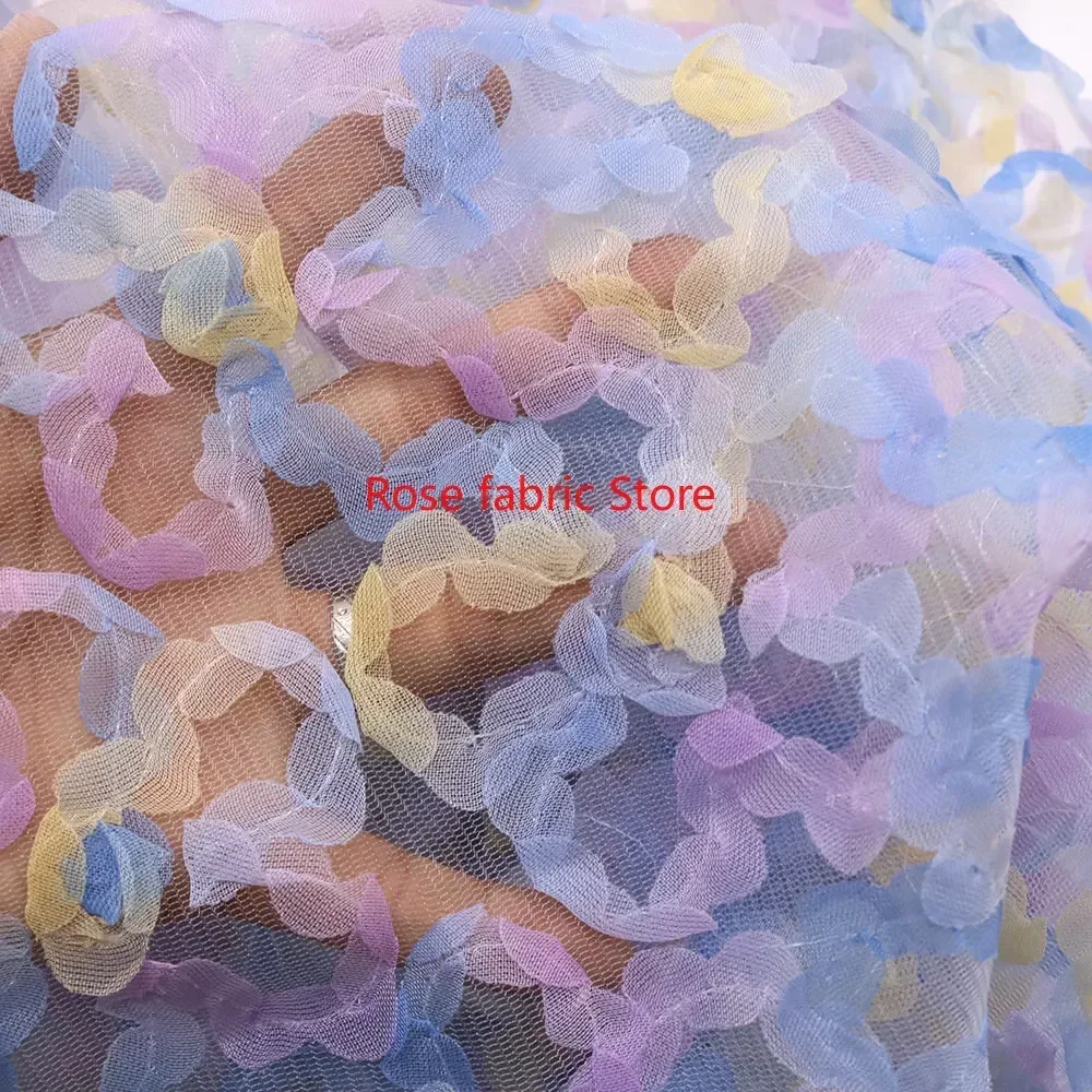 Gradient chiffon rose crochet  - Embroidery Veil ulasan dan harga