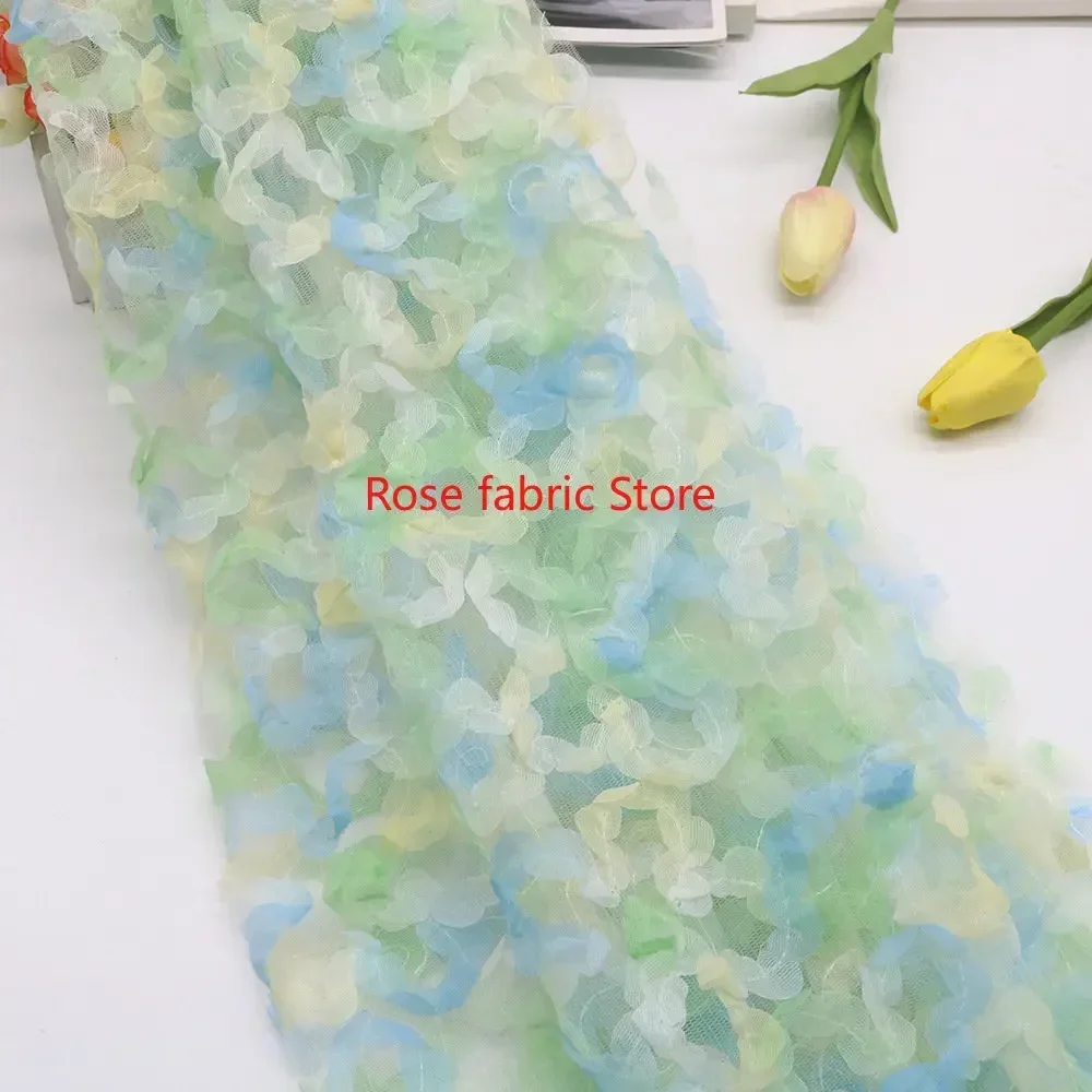 Gradient chiffon rose crochet  - Embroidery Veil ulasan dan harga