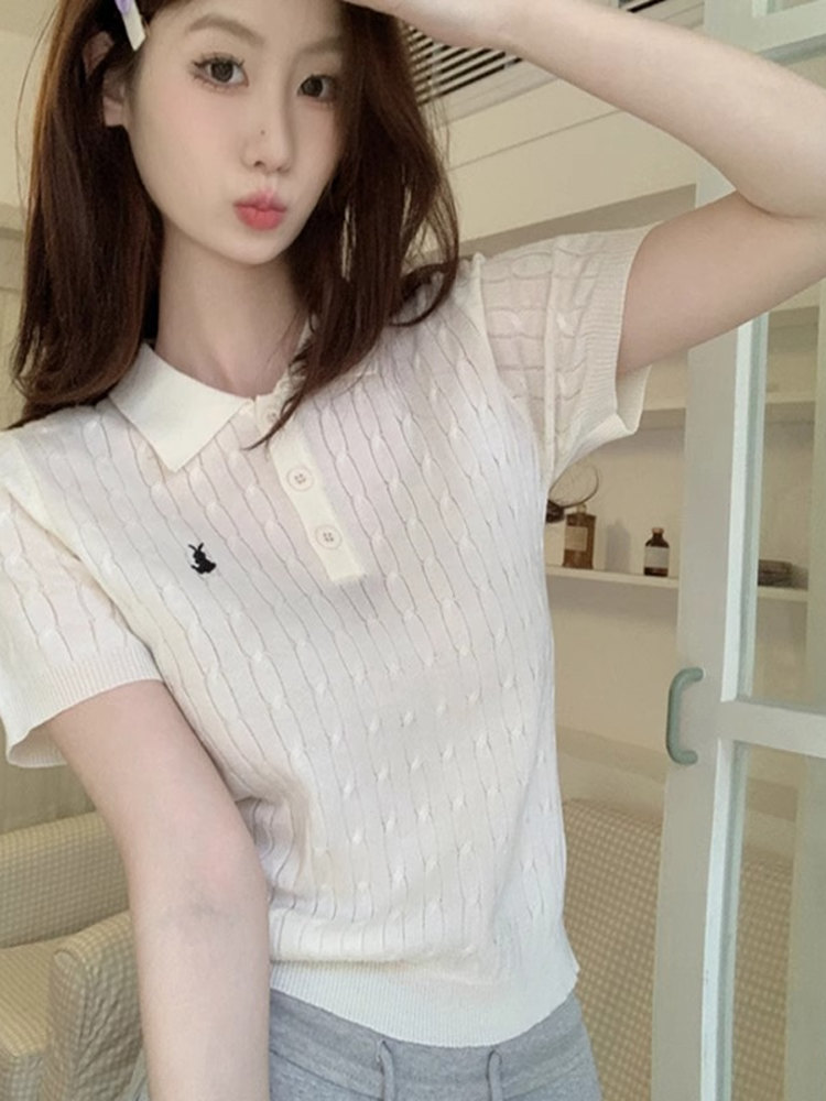 Unique  Collar T-irt Women's B - Embroidery Unique Design ulasan dan harga