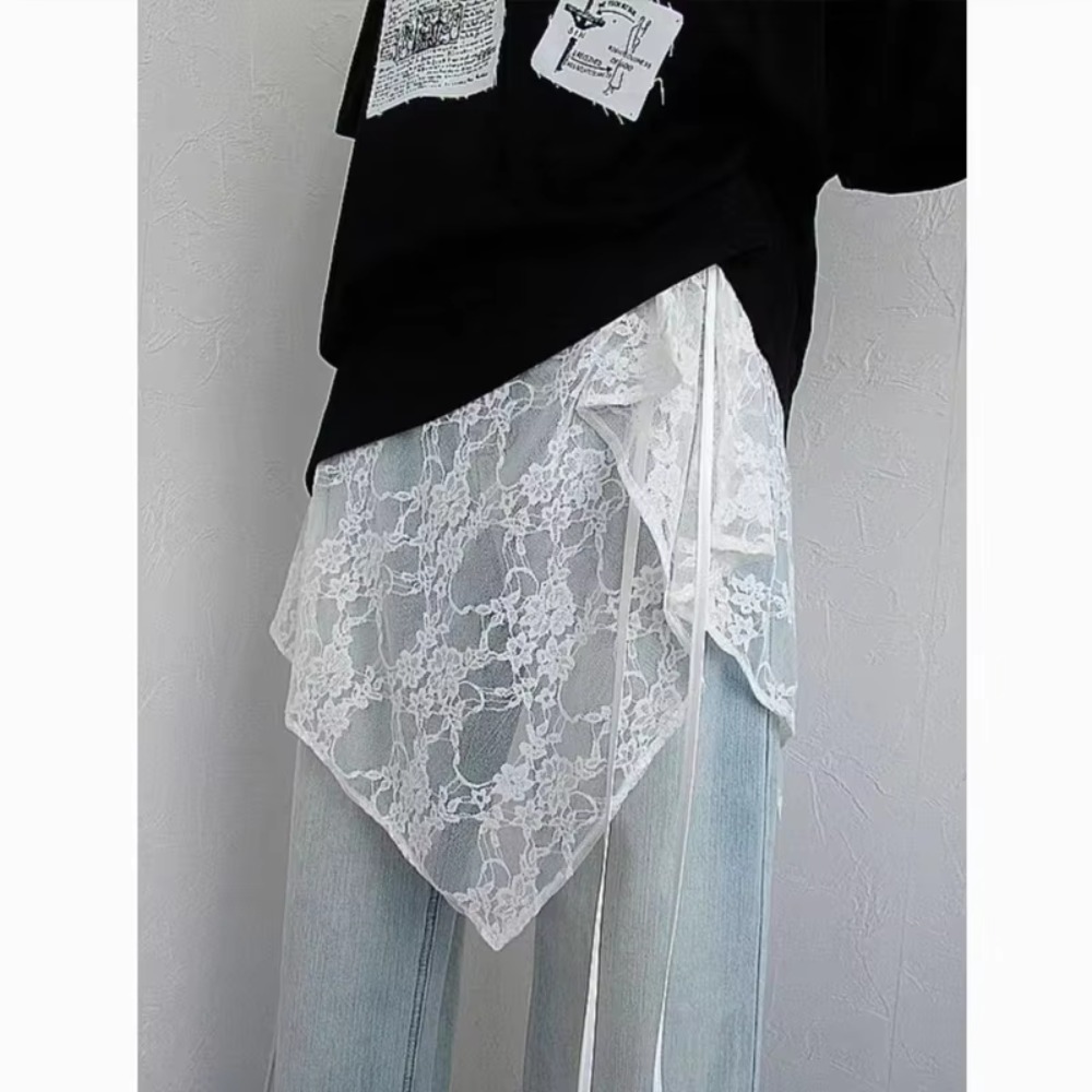 French Lacing Lace Mini Skirt  - Embroidery Apron ulasan dan harga