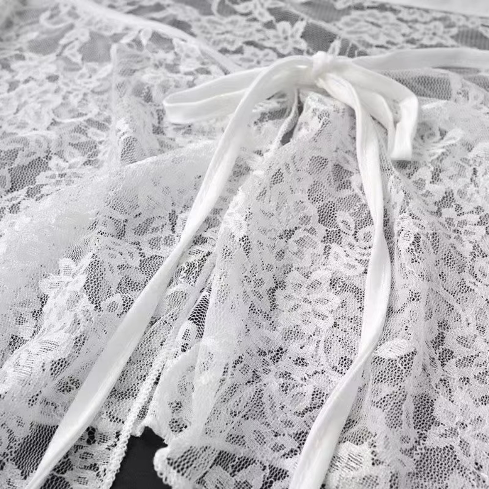 French Lacing Lace Mini Skirt  - Embroidery Apron ulasan dan harga
