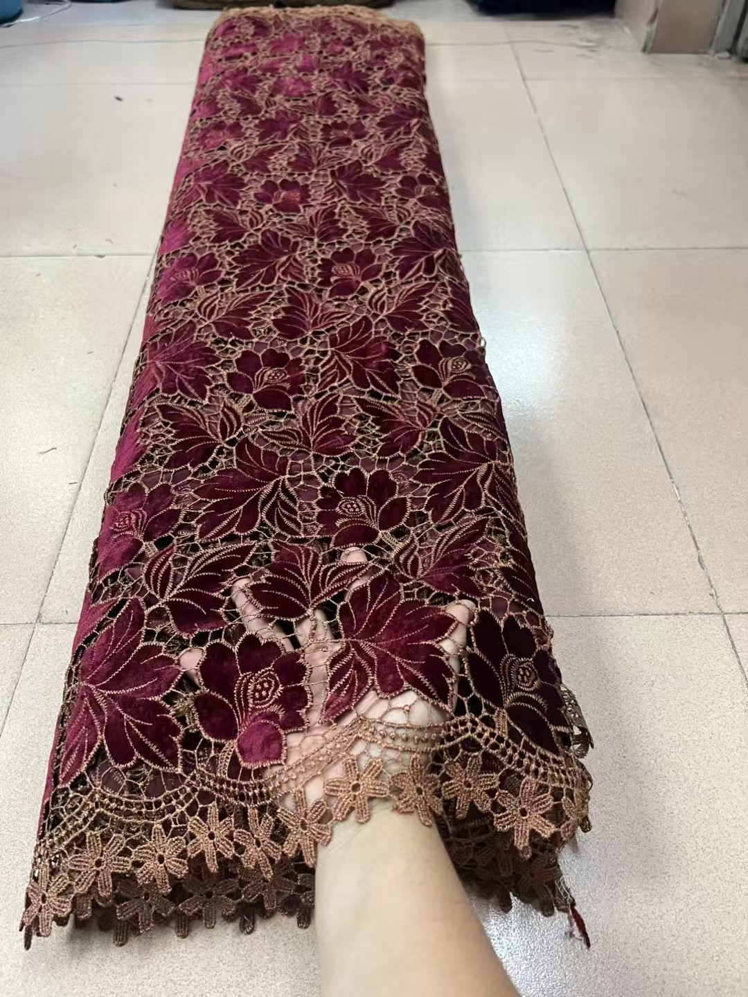 African Velvet Lace Fabric 5 Y - Velvet Fabric Embroidery ulasan dan harga