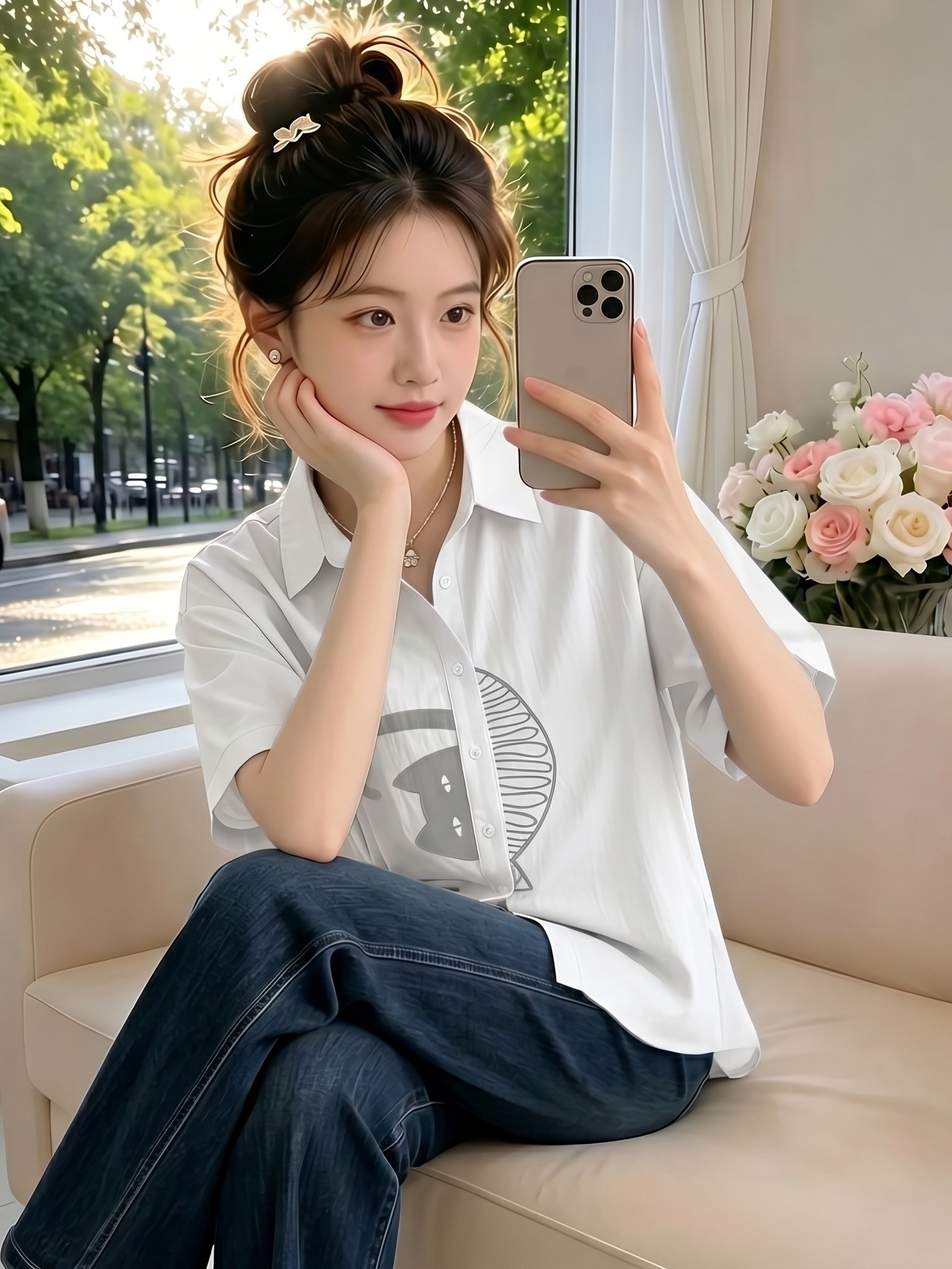 Unique Stylish Casual Shirt Ve - Embroidery Unique Design ulasan dan harga