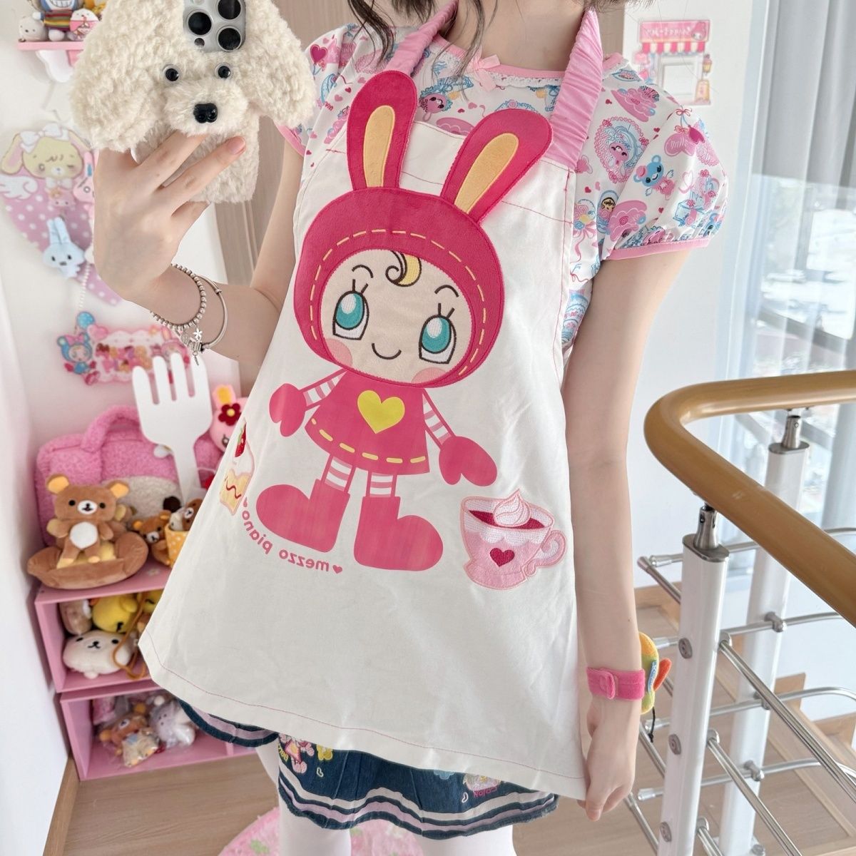 Summer New Cartoon Mp Embroide - Embroidery Apron ulasan dan harga