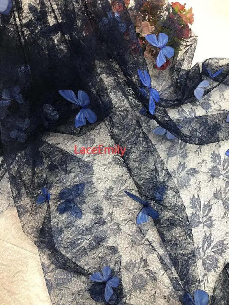 4 Colors 3D butterfly embroide - Embroidery Veil ulasan dan harga