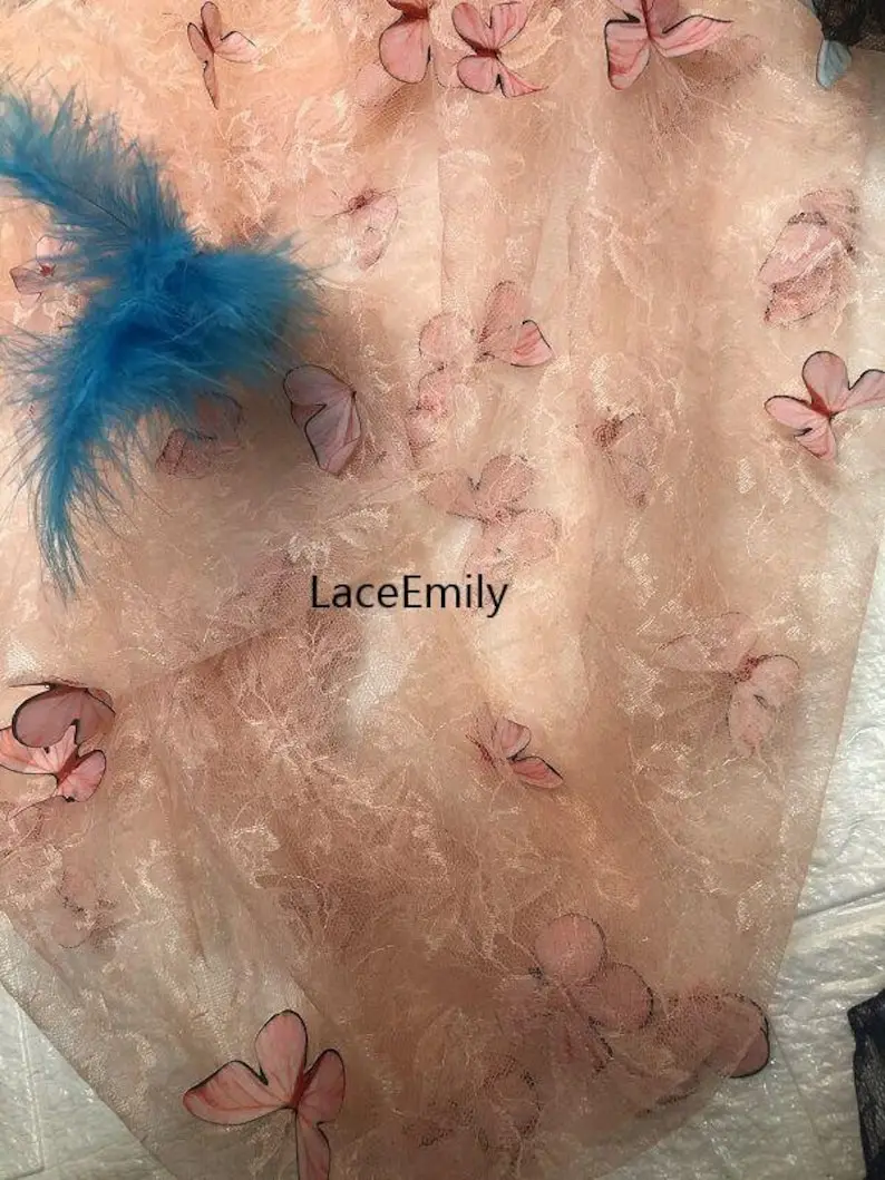 4 Colors 3D butterfly embroide - Embroidery Veil ulasan dan harga