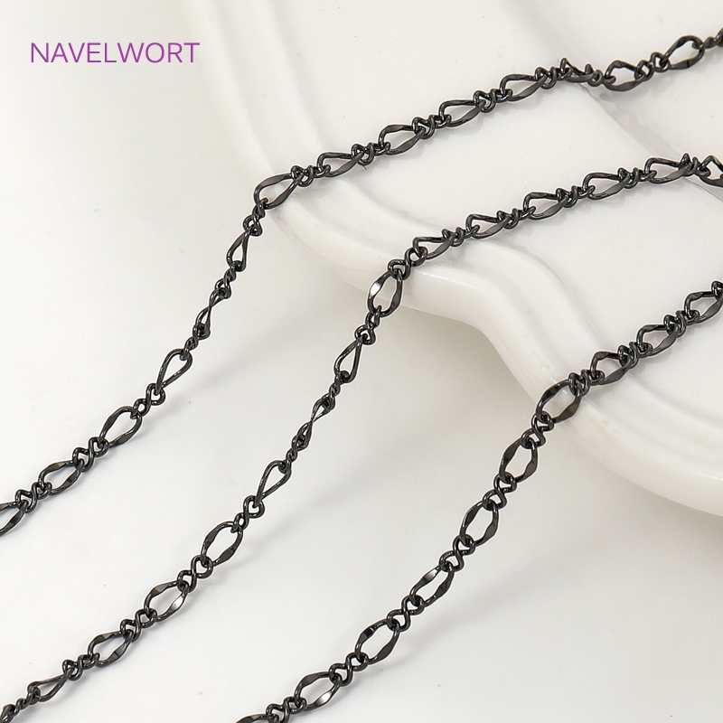 Black Color Oval Thin Chains F - Embroidery Artwork ulasan dan harga