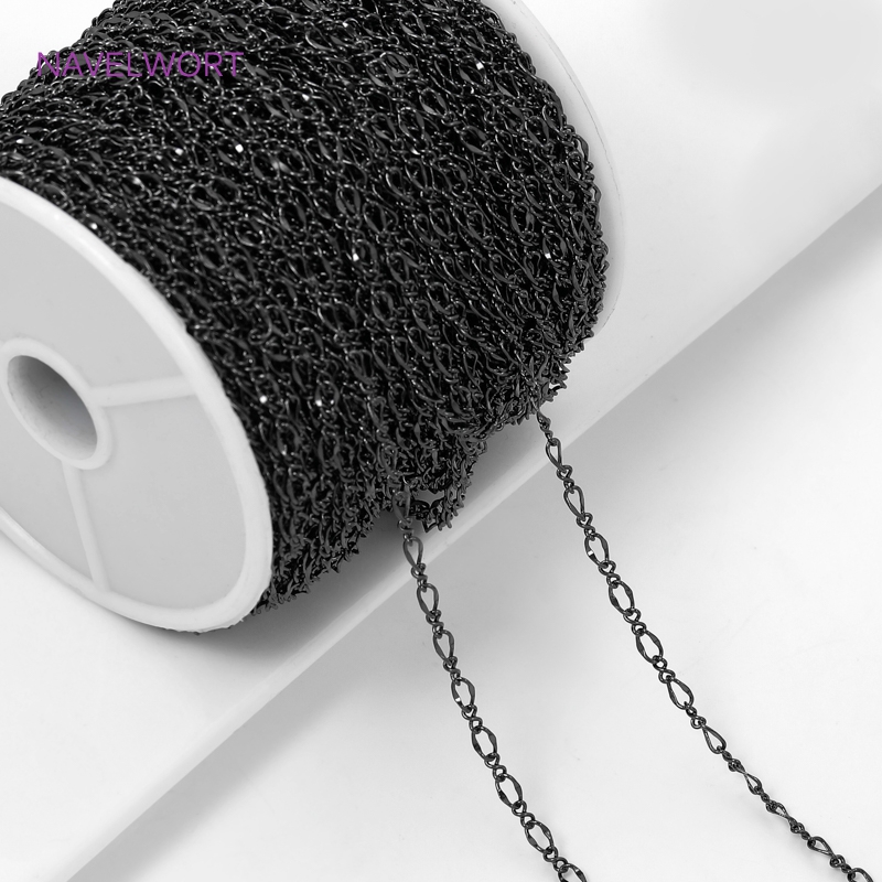 Black Color Oval Thin Chains F - Embroidery Artwork ulasan dan harga