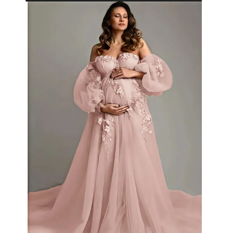 Hand-Finished Maternity Gown - - Embroidery Jersey ulasan dan harga