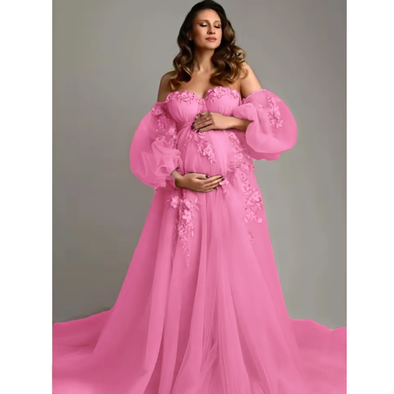 Hand-Finished Maternity Gown - - Embroidery Jersey ulasan dan harga