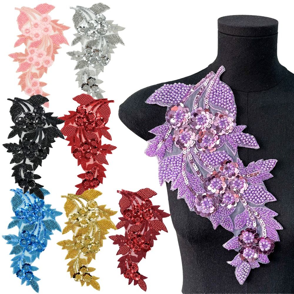 Fashion 3D Sequin Flower Patch - Embroidery Patches ulasan dan harga