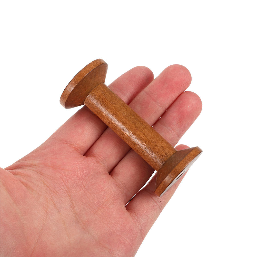 7Pcs Wooden Thread Spools Vint - Embroidery Thread Yarn ulasan dan harga