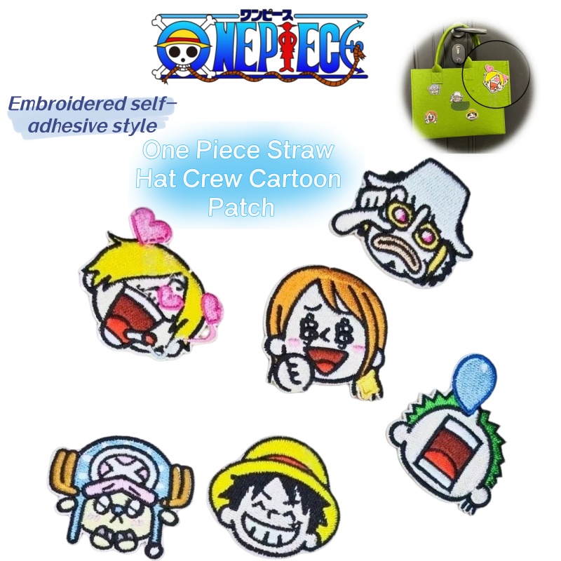 One Piece Straw Hat Crew Anime - Embroidery Patches ulasan dan harga