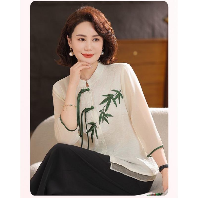Women's Cream White Chinese St - Embroidery Cream ulasan dan harga