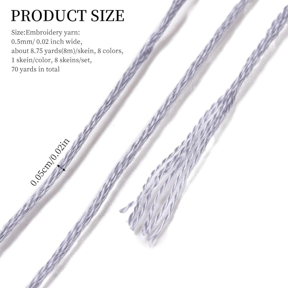 8 Skeins 70 Yards Grey Friends - Embroidery Thread Yarn ulasan dan harga