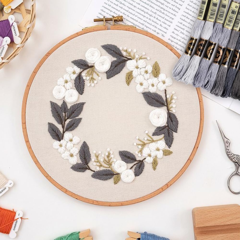 8 Skeins 70 Yards Grey Friends - Embroidery Thread Yarn ulasan dan harga