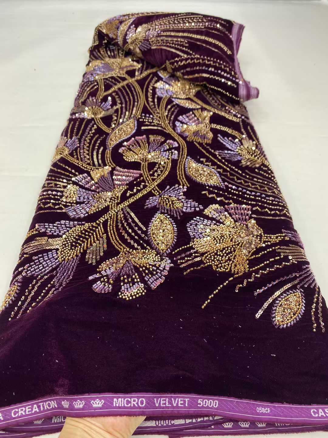 2026 New Arrival African velve - Velvet Fabric Embroidery ulasan dan harga