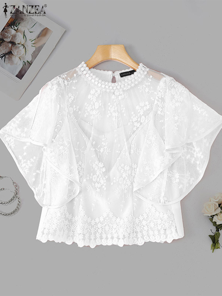 ZANZEA Women Embroidery Blouse - Embroidery Jersey ulasan dan harga