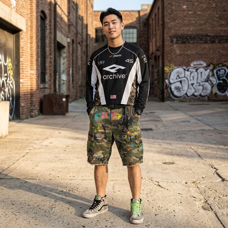 Hip Hop Y2K Streetwear Men Mat - Embroidery Outfit ulasan dan harga