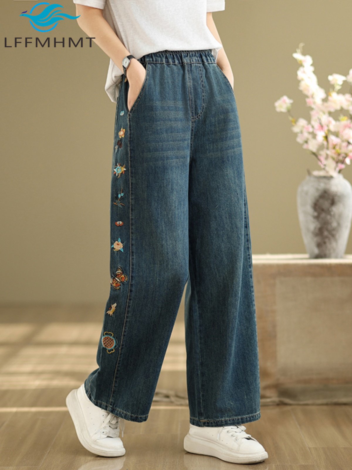 Flower Embroidery Women's Deni - Embroidery Unique Design ulasan dan harga